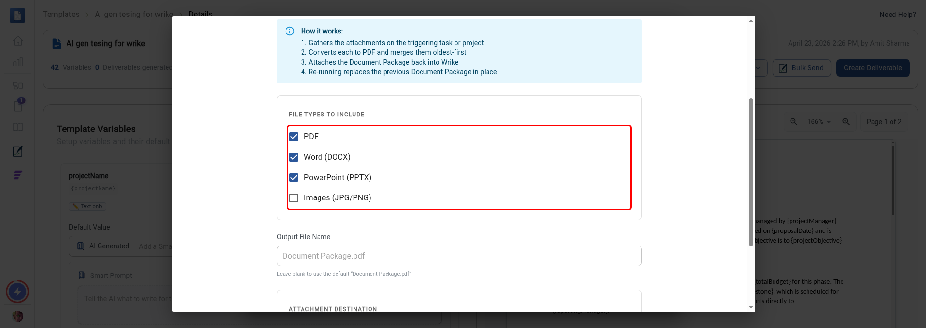 File Types to Include section with all four checkboxes highlighted