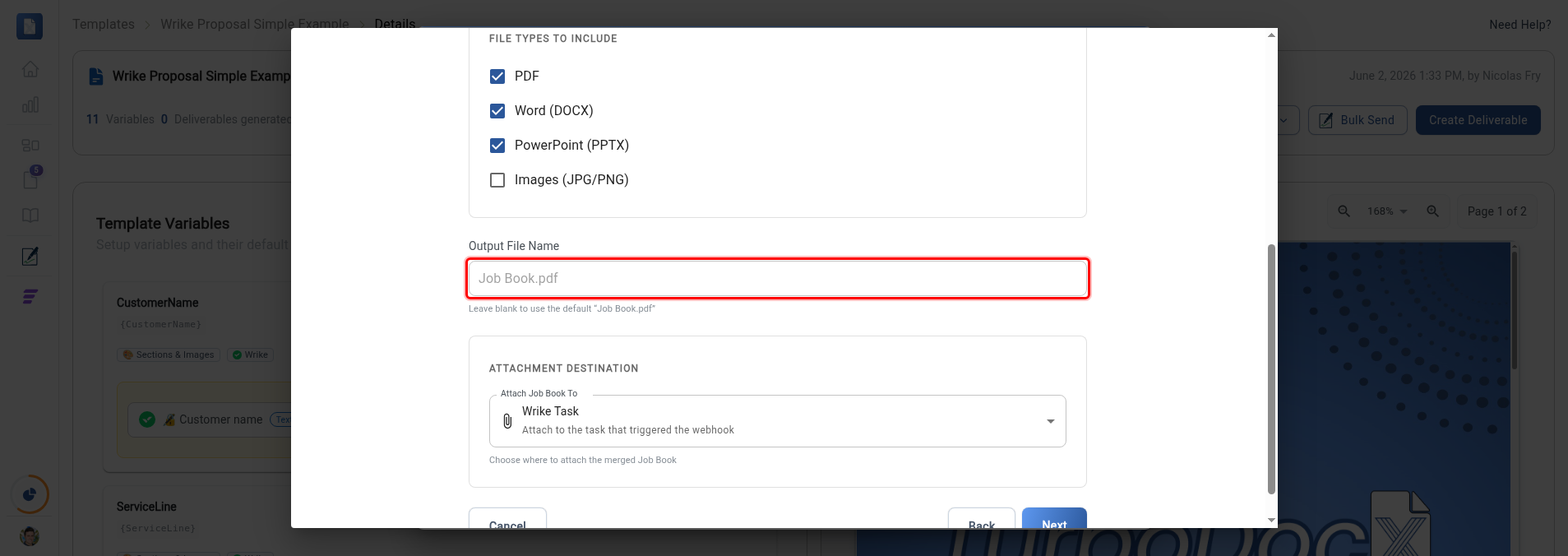 Output File Name field highlighted