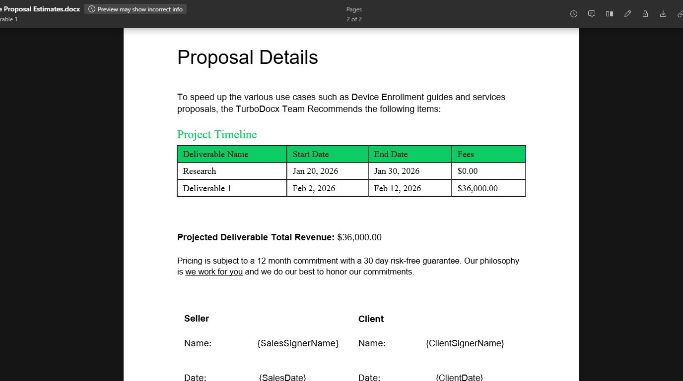 Review the generated proposal