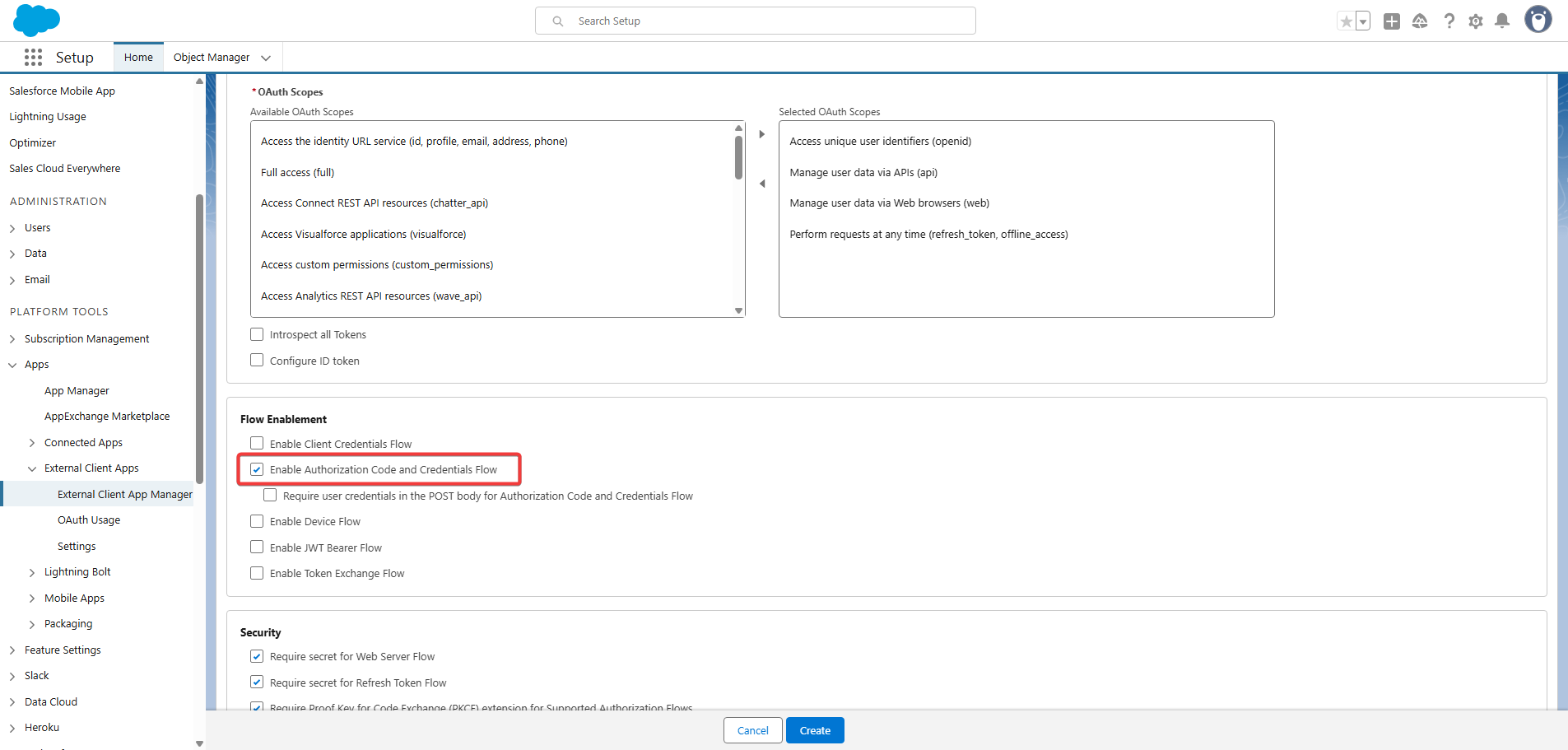 Flow and Enablement Settings