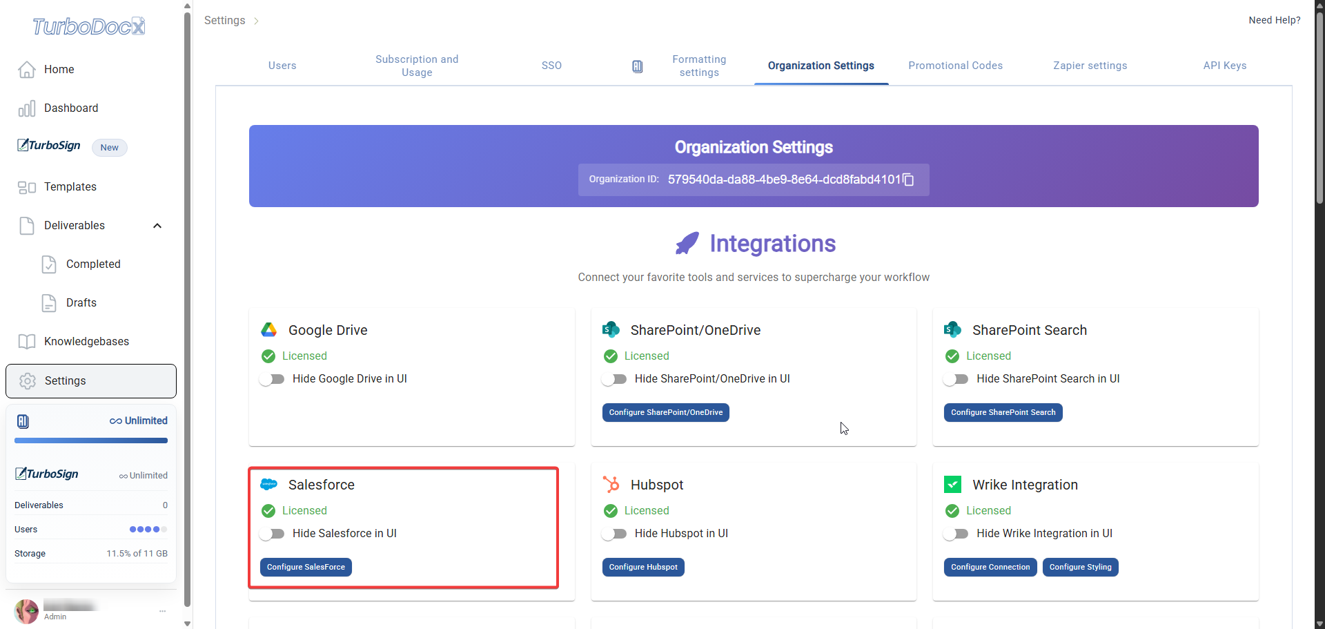 Salesforce Integration Section