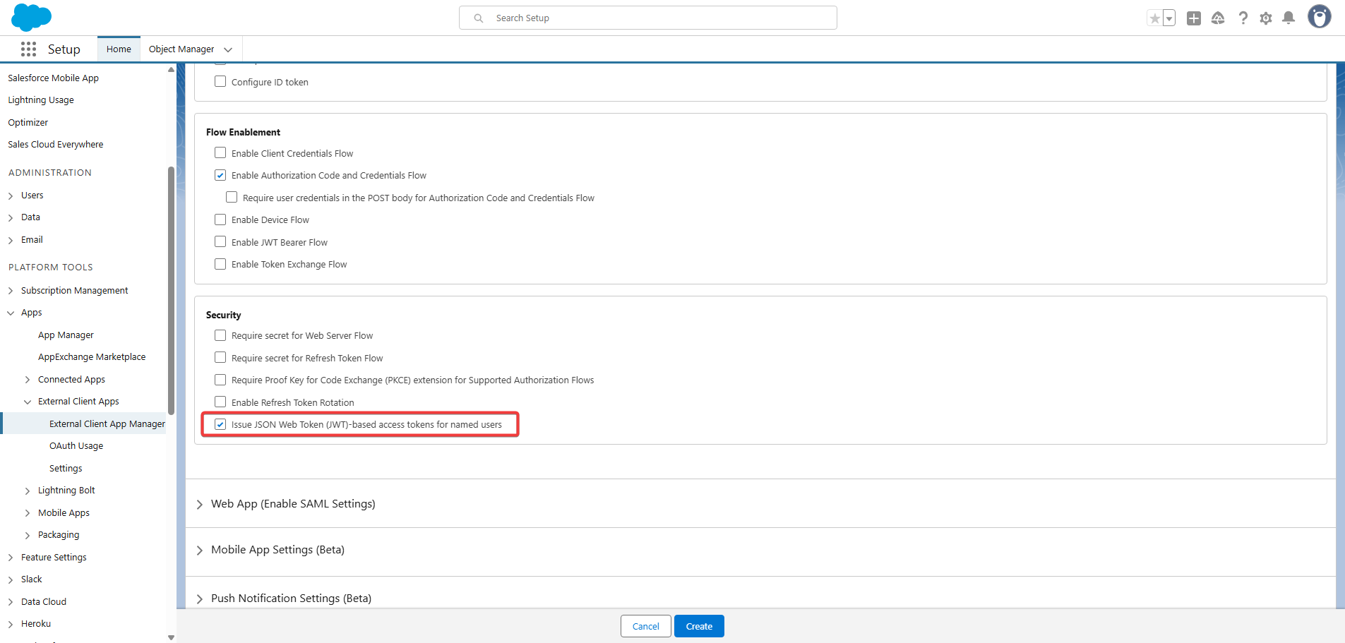 Security Settings