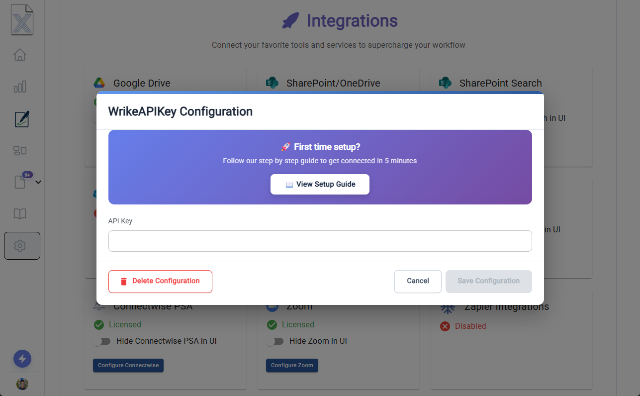 Setup Wrike API Key in TurboDocx