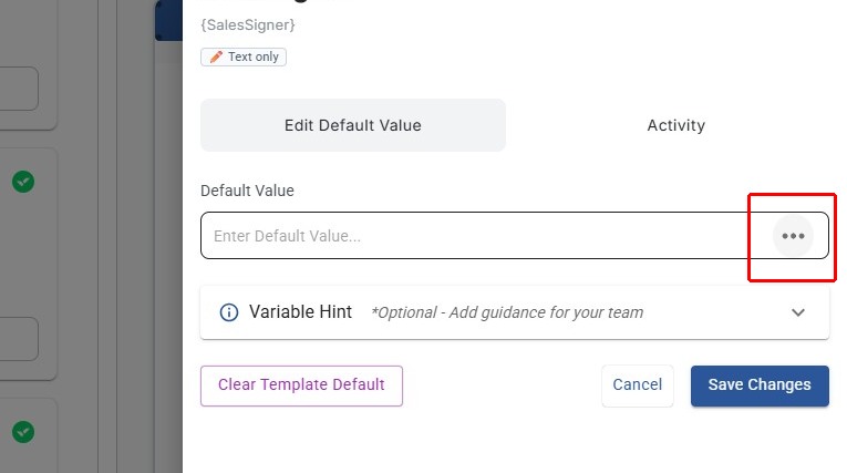 Open Field Type Menu