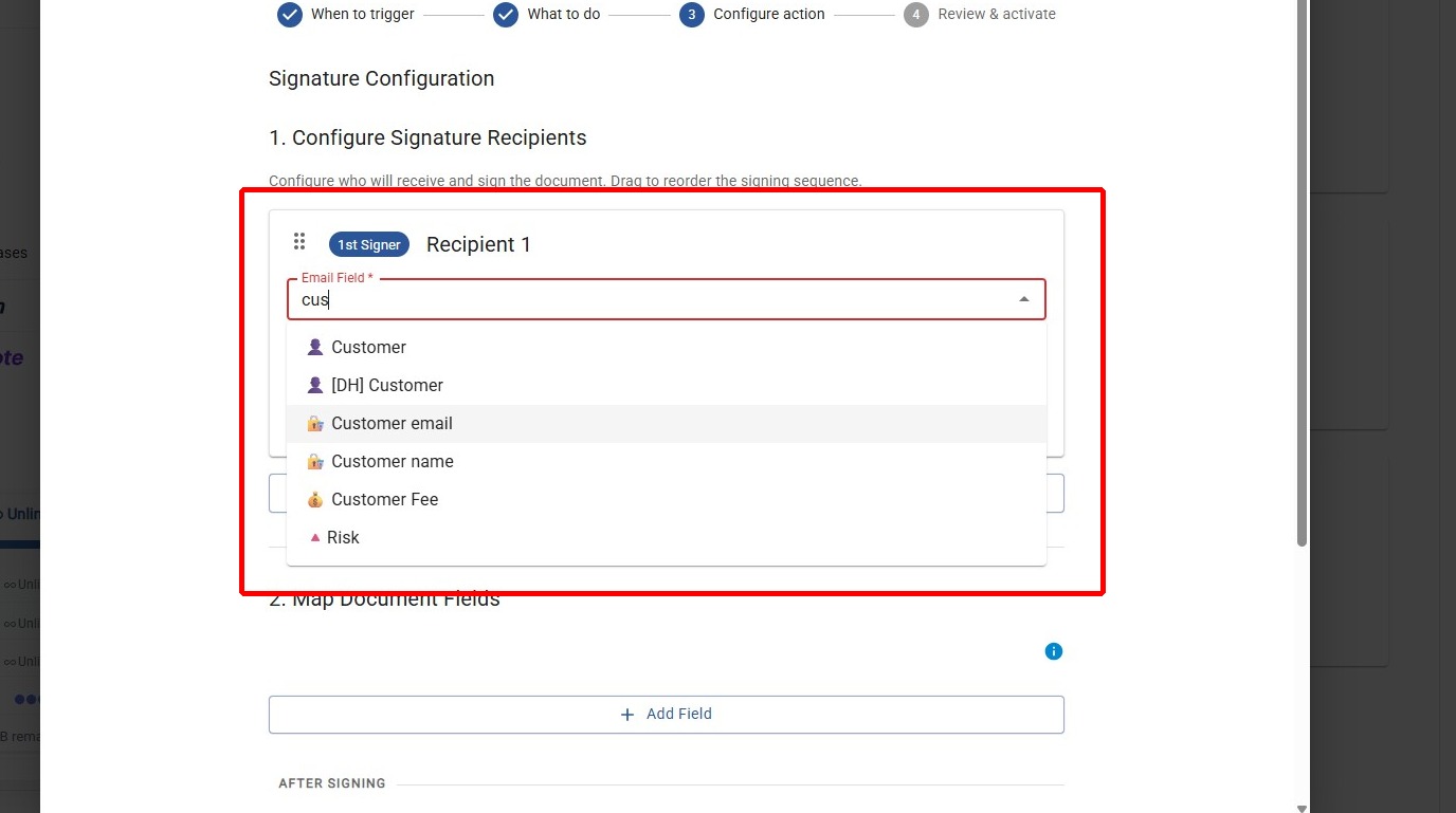Select Recipient Email