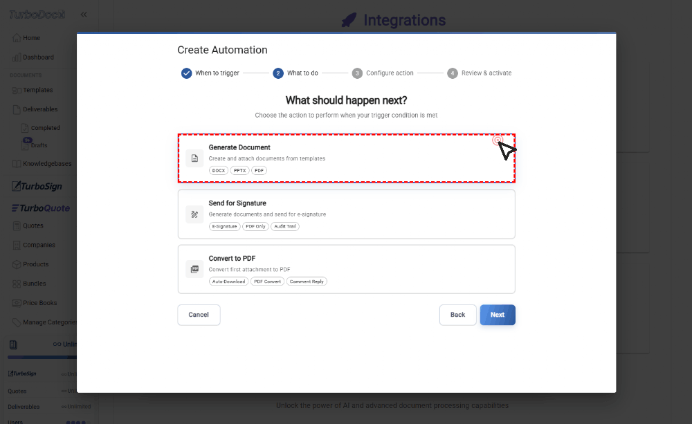 Advance to Next Step