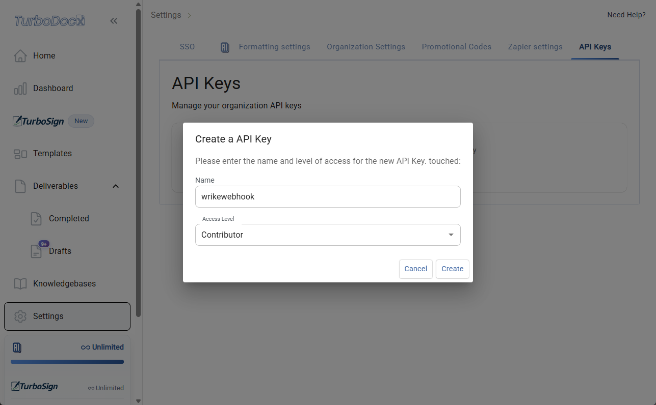 Wrike API Key Contributor