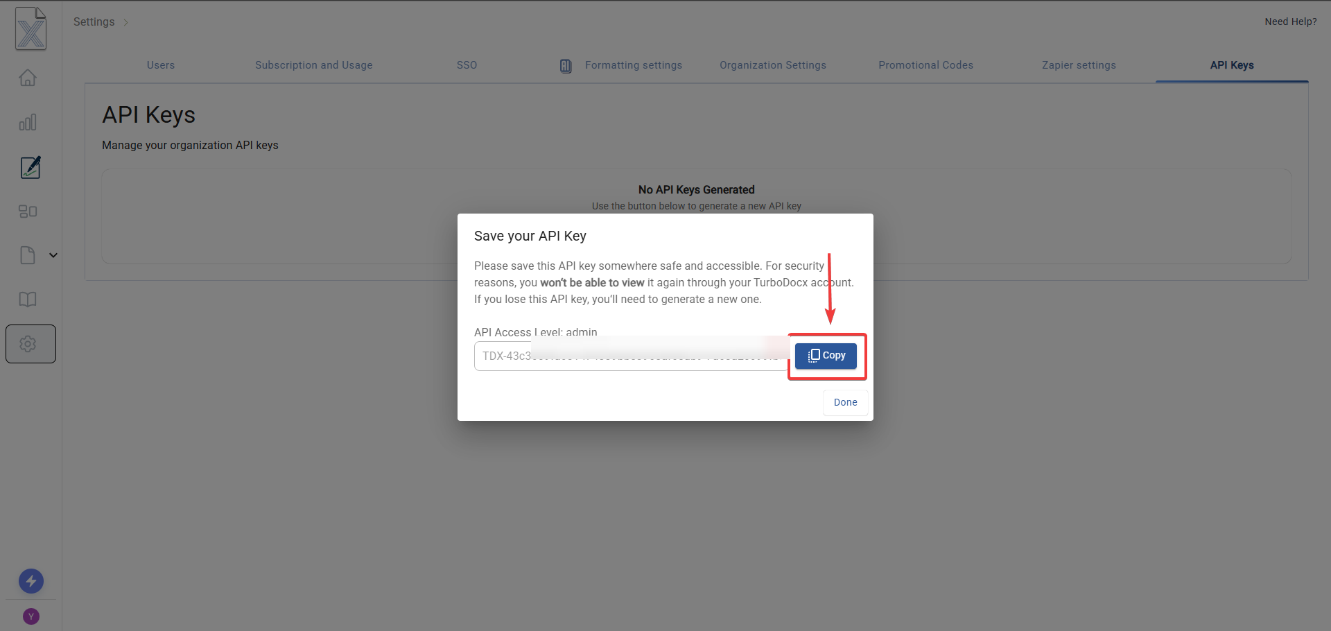 TurboSign API Key