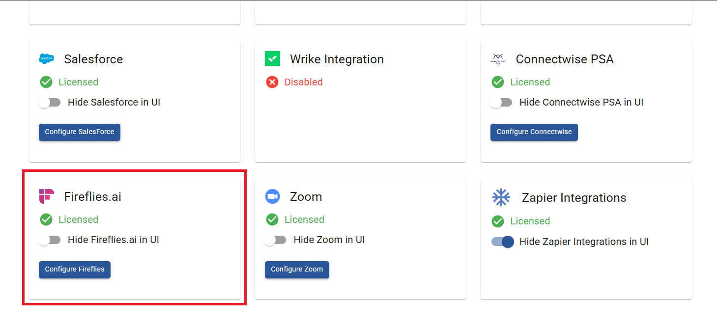 Click Configure Fireflies