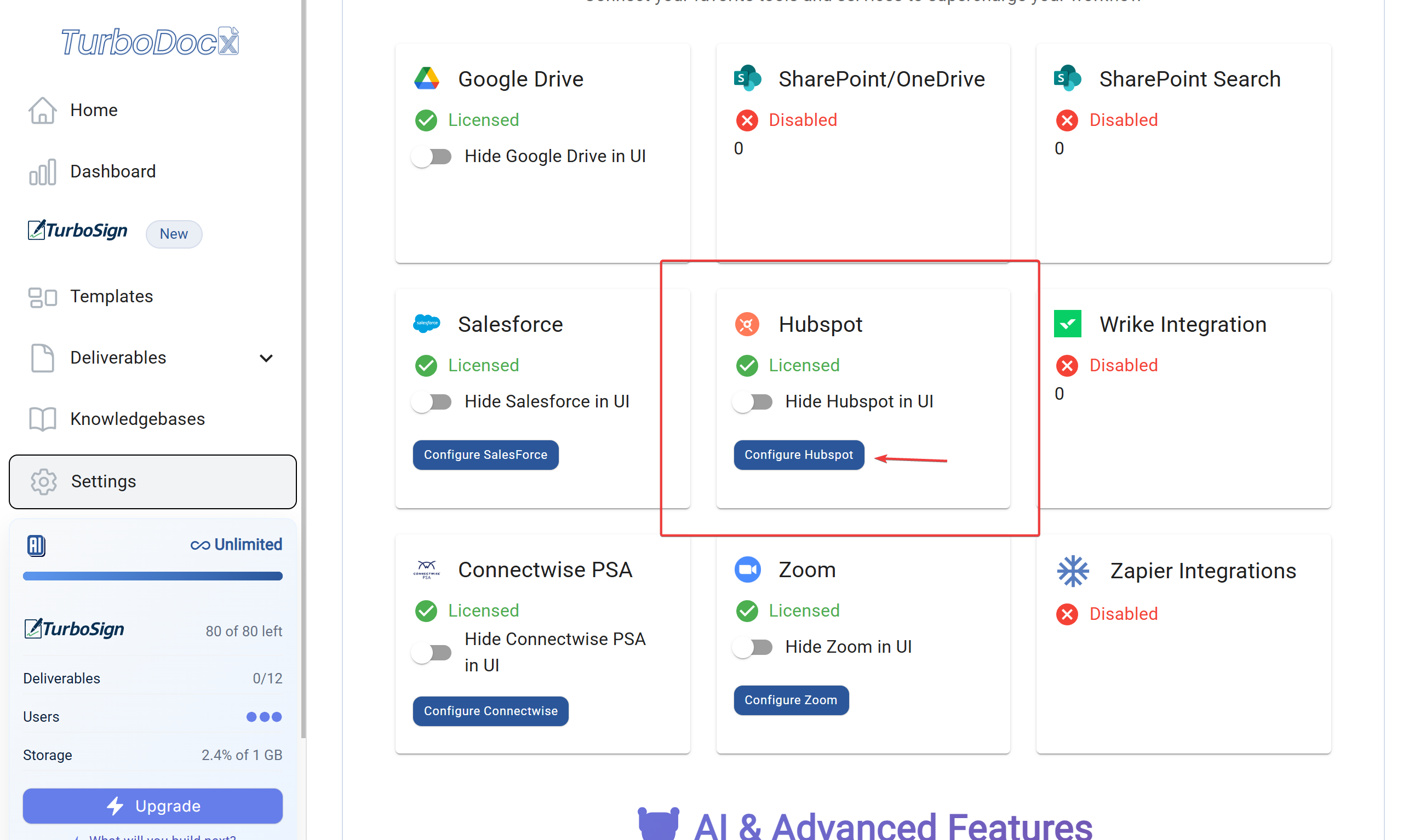 HubSpot Section
